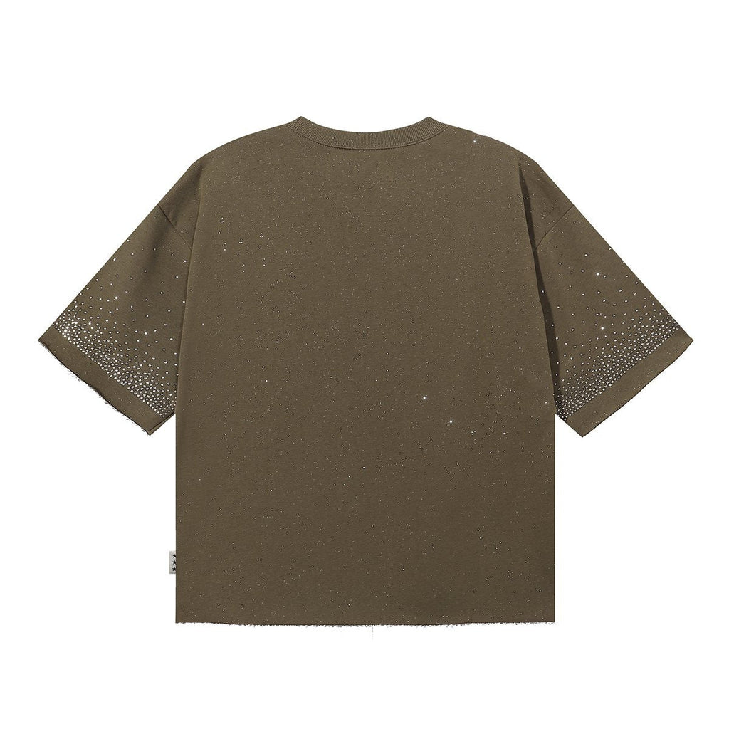 BKYS Revival Money Race Rhinestone Cropped Short-Sleeve T-Shirt